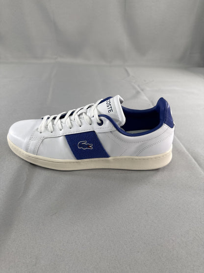 Lacoste Carnaby Pro Shoes Mens Size 10.5 White Blue Ortholite 747SMA0048080