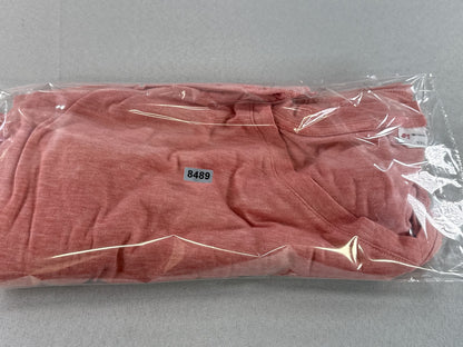 WINOLL Neck Tee Unisex XXL Pink Cotton Blend Relaxed Fit Short Sleeve Solid