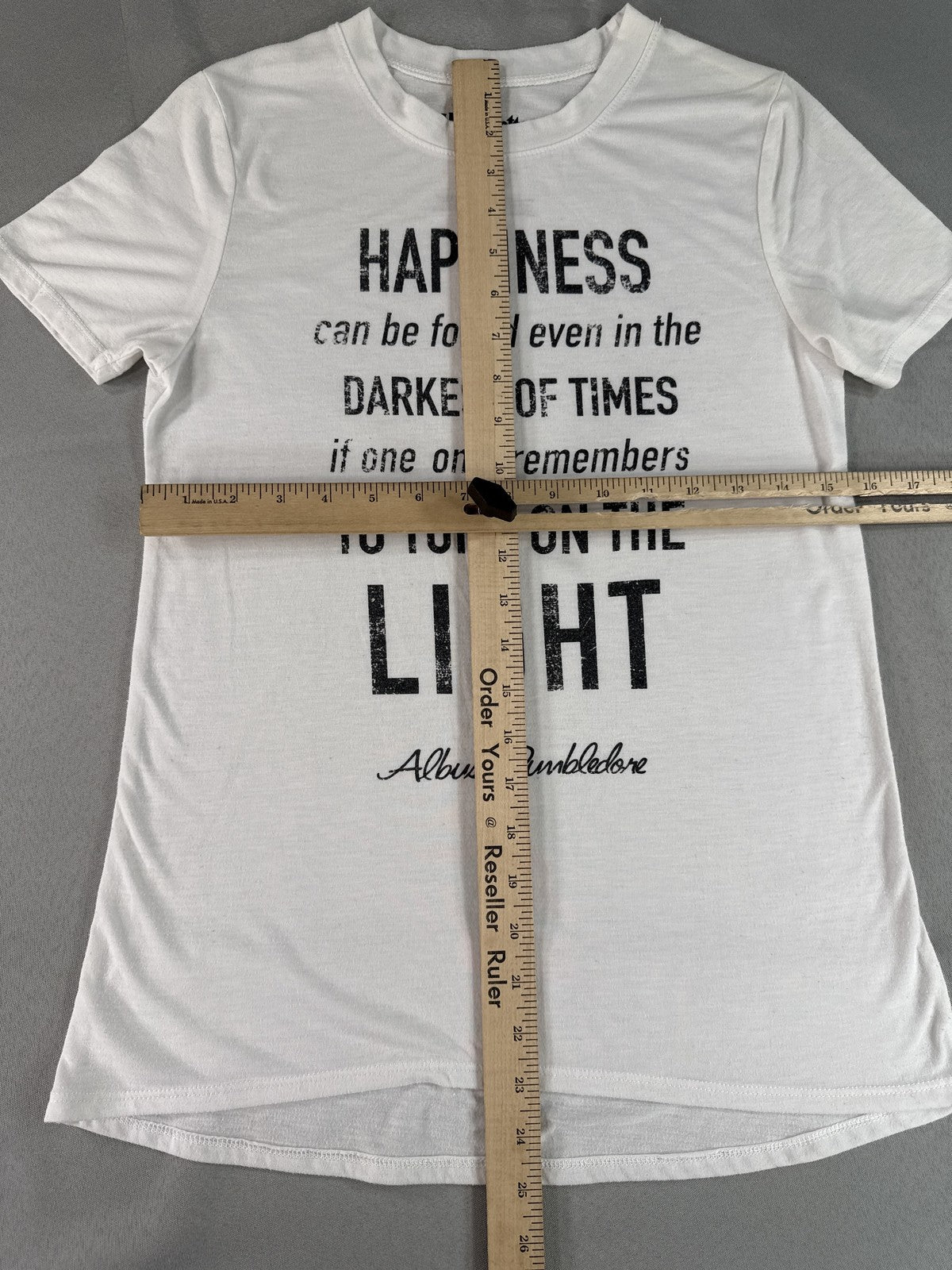 Harry Potter Albus Dumbledore Graphic Tee XS White Polyester Rayon Regular Fit