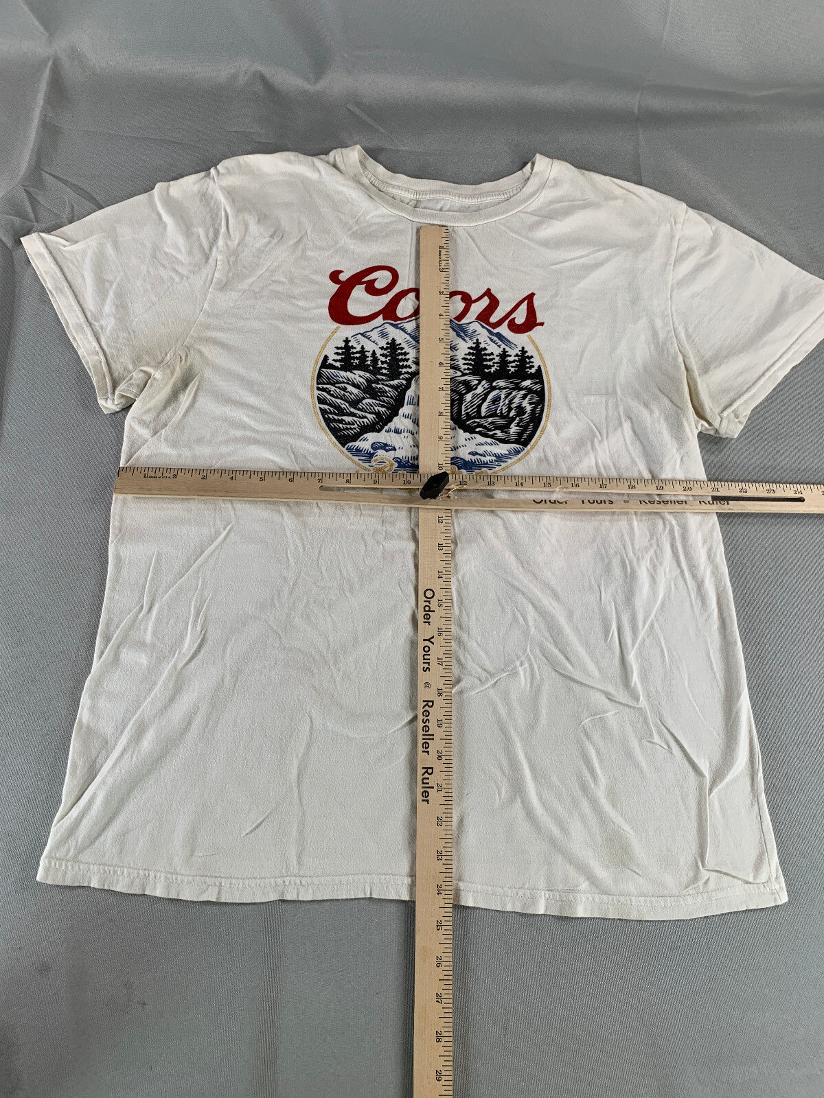 Brixton Coors Banquet T-Shirt XL White Mountain River Graphic Beer Promo Tee