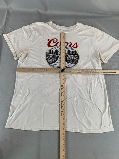 Brixton Coors Banquet T-Shirt XL White Mountain River Graphic Beer Promo Tee