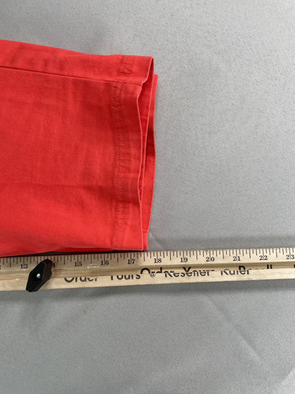 St Johns Bay Pants Womens 10 Red Cropped Capri Flat Front Casual Summer Chinos