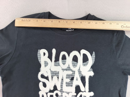 Under Armour Project Rock Blood Sweat Respect Graphic Tee YLG Youth Black Cotton