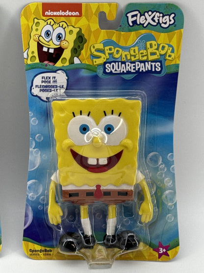 Lot of 2 Nickelodeon Series 1 SpongeBob SquarePants Action Figure Yellow Plastic