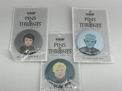 The Ninjabot Pins Of Thrones Button Pin Lot 3 Arya Brienne Night King Game Of