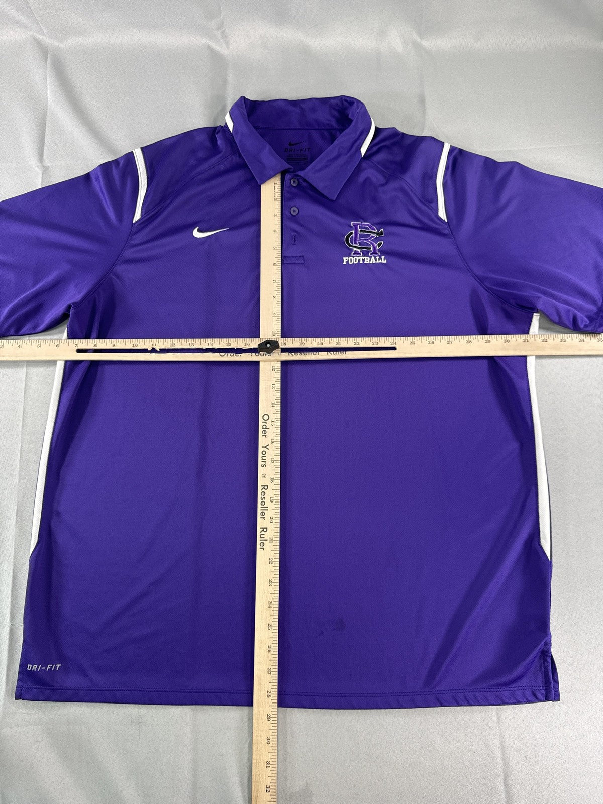 Nike Polo Shirt Mens 2XL Purple Dri-Fit Football Coach Performance Top 100 on