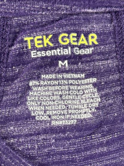 Tek Gear Heathered Long Sleeve Crewneck Top Womens Purple Rayon Polyester M
