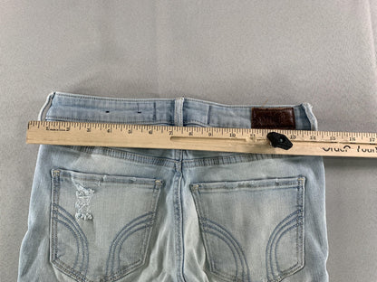 Hollister Jeans Womens 28 Light Blue High-Rise Super Skinny Distressed Ripped 7R