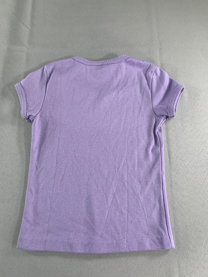 Vintage Superwear JCPenney Shirt Girls Medium Purple V-Neck Trim Made USA 90s