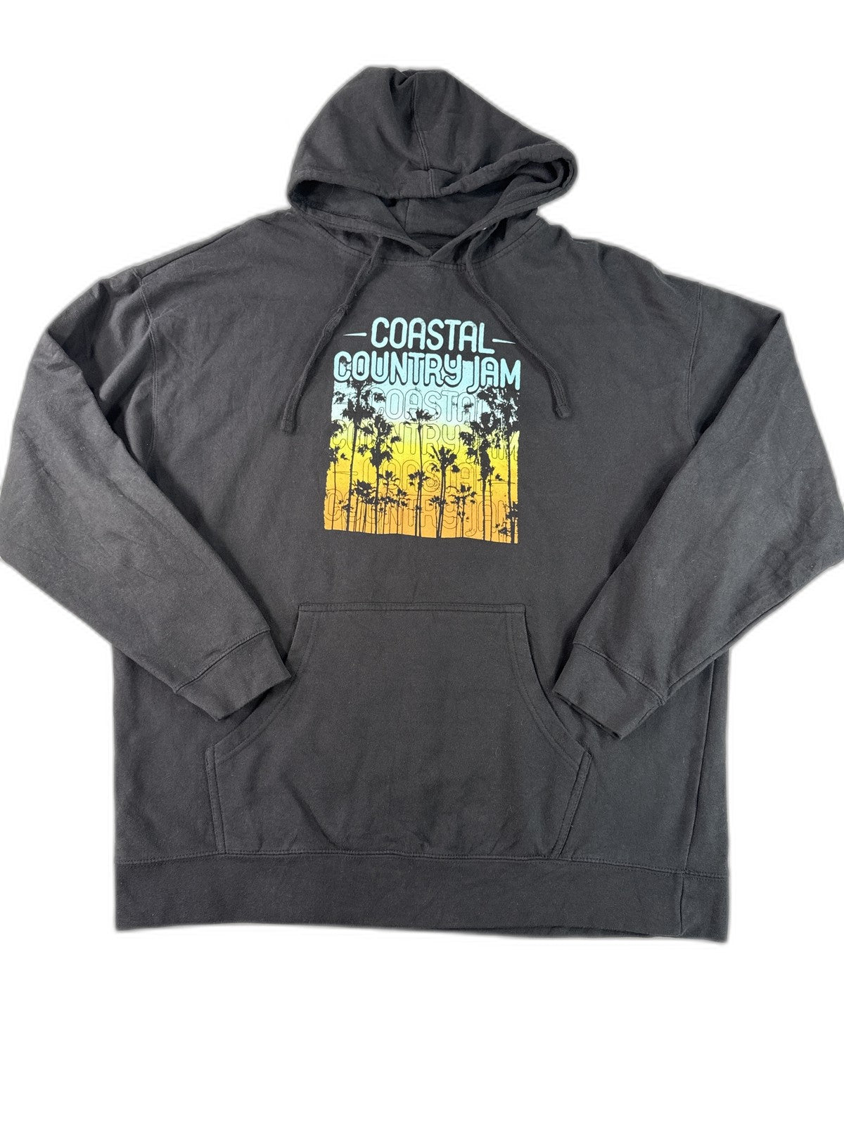 Independent Trading Co Coastal Country Jam Music Hoodie 2XL Black Cotton