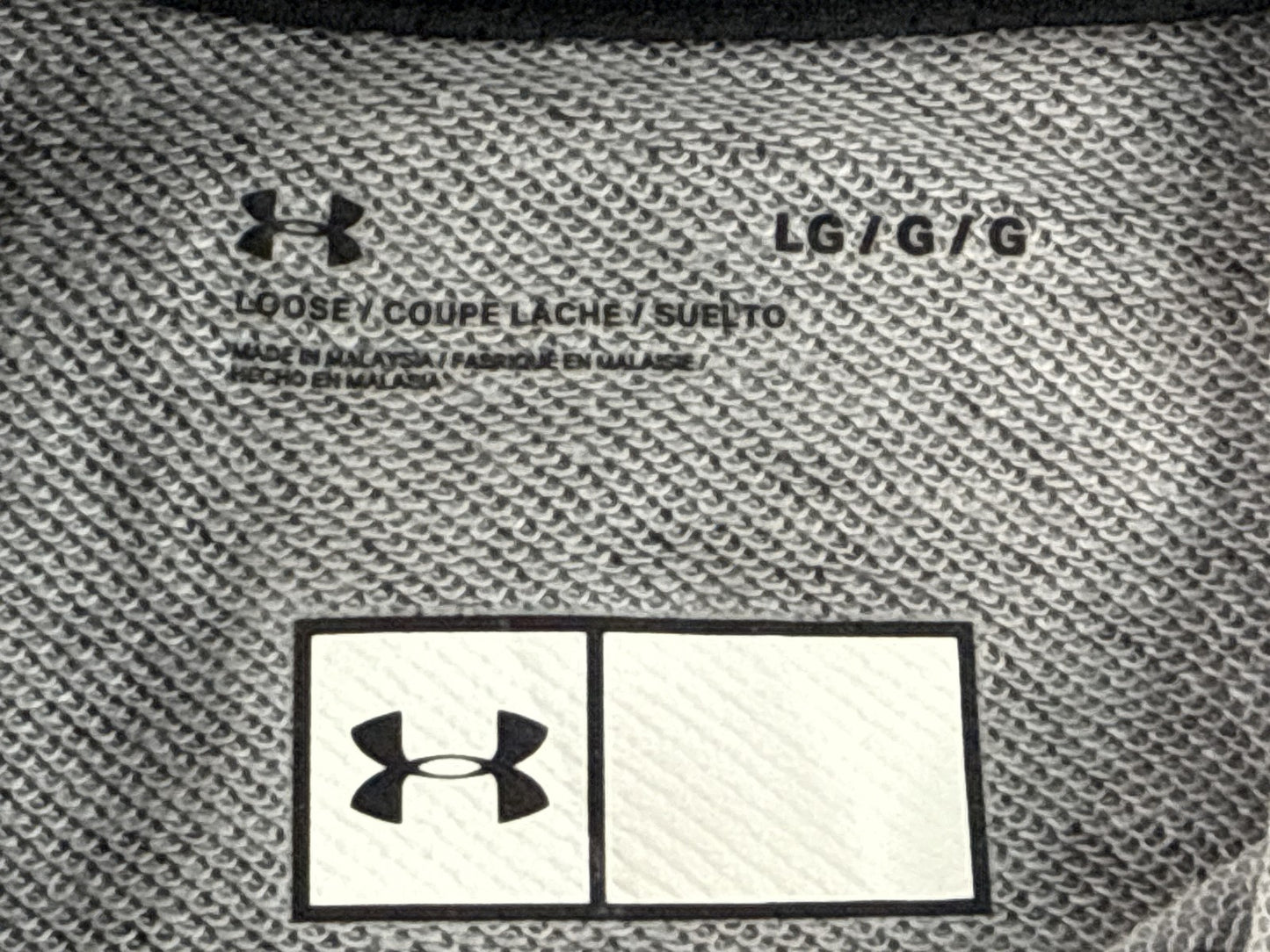 Under Armour MR Sports Hoodie LG Gray Cotton Blend Graphic Hooded Short Red