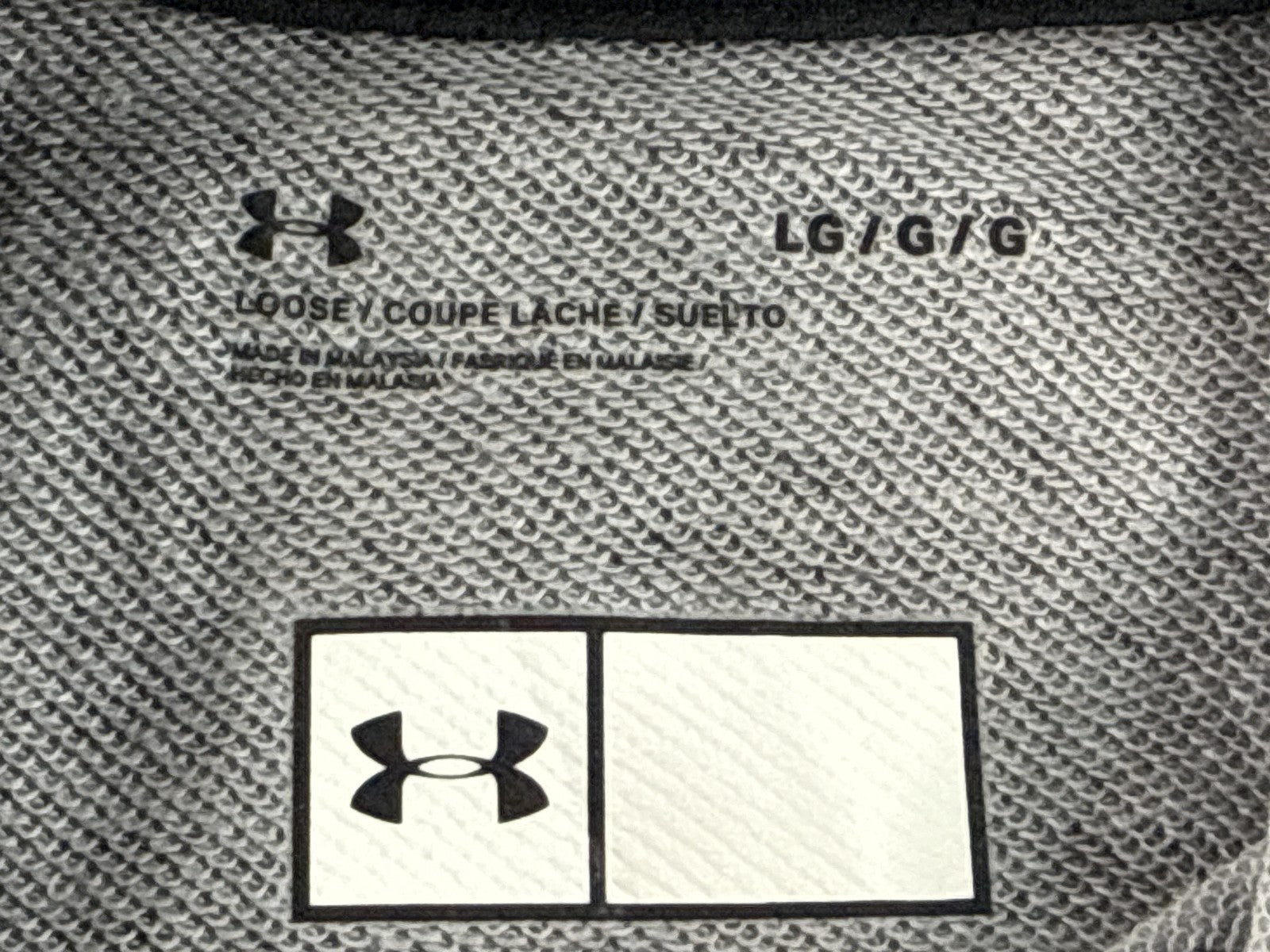 Under Armour MR Sports Hoodie LG Gray Cotton Blend Graphic Hooded Short Red