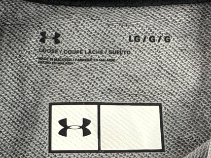 Under Armour MR Sports Hoodie LG Gray Cotton Blend Graphic Hooded Short Red