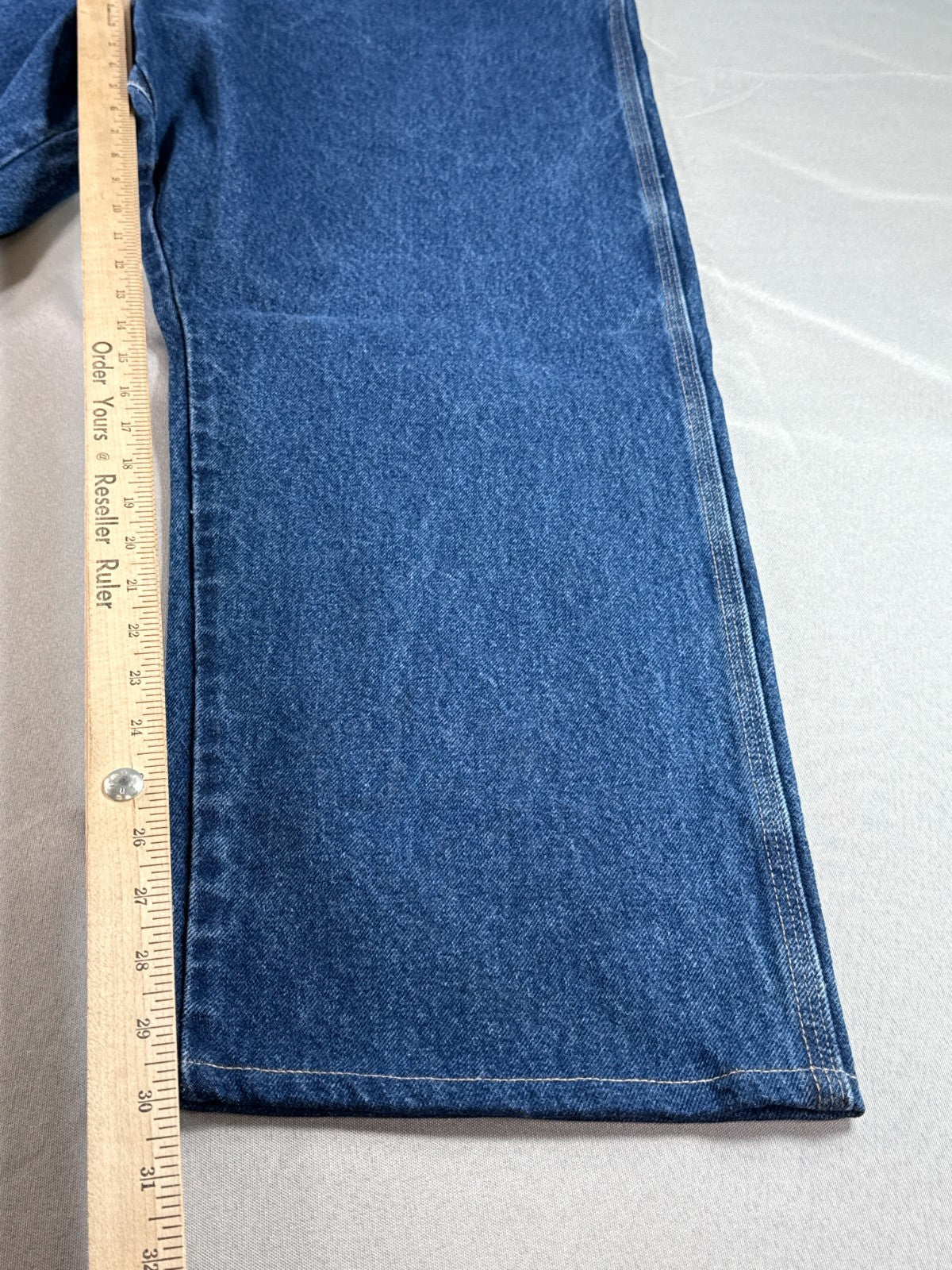 Wrangler Riggs Workwear Jeans Men 44x32 Carpenter Relaxed Fit Blue Denim