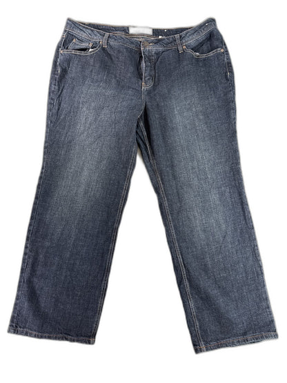 EASED Dark Straight Leg Jeans 26 Blue Cotton Spandex Designer Luxury Mexico