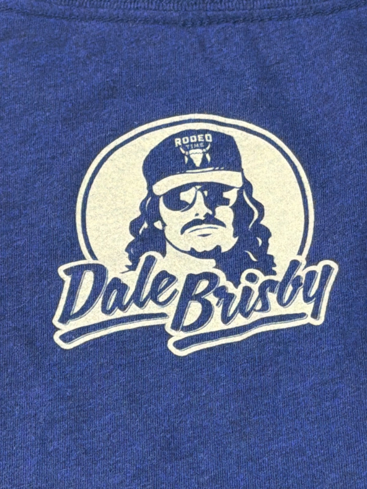 Rodeo Time Dale Brisby Shirt Blue Long Sleeve Bull Graphic Western Adult Tee