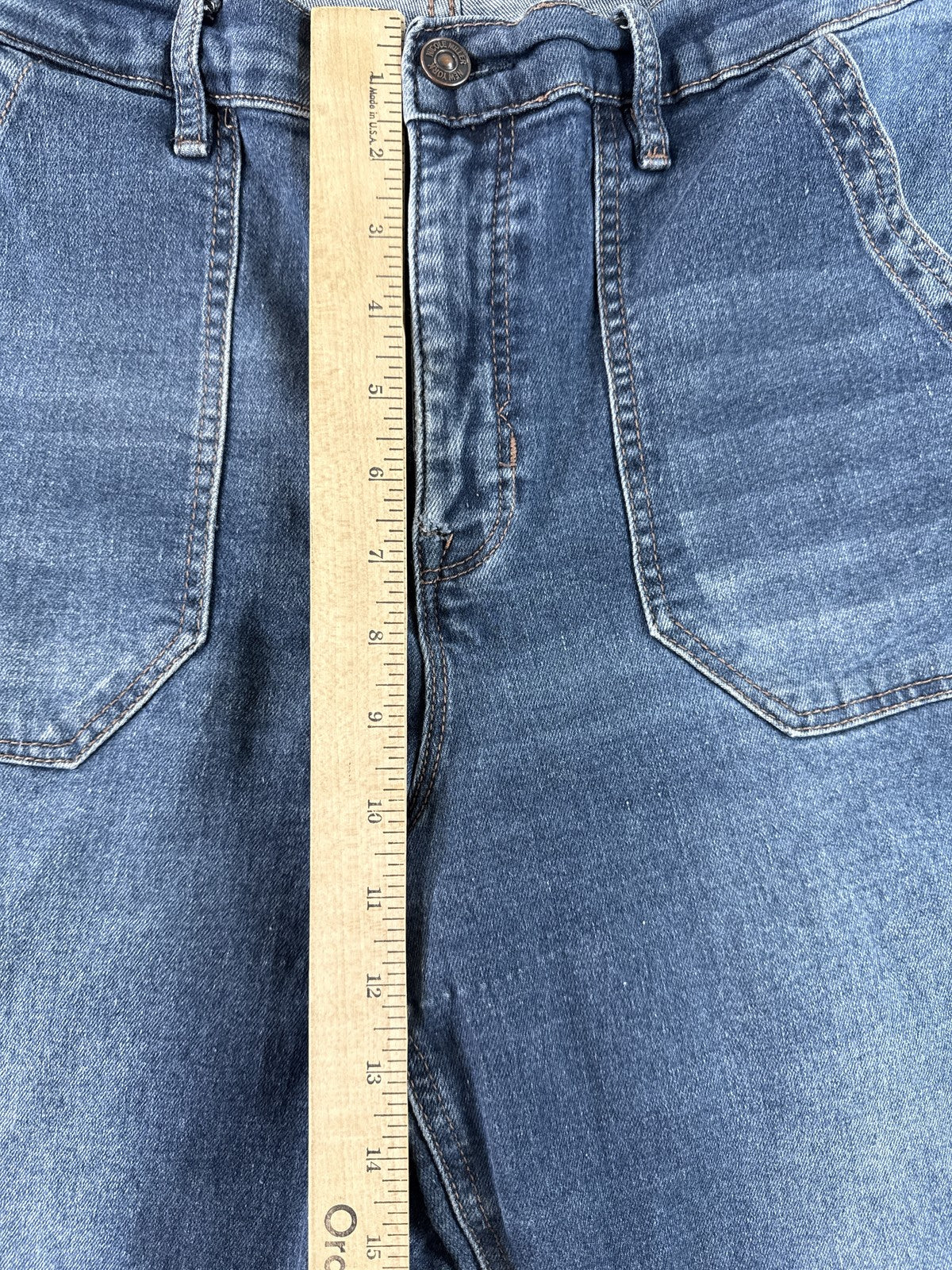 Nicole Miller York SOHO High Rise Slim Ankle Jeans 14 Blue Stretch Denim