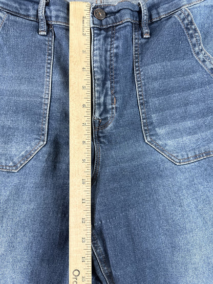 Nicole Miller York SOHO High Rise Slim Ankle Jeans 14 Blue Stretch Denim