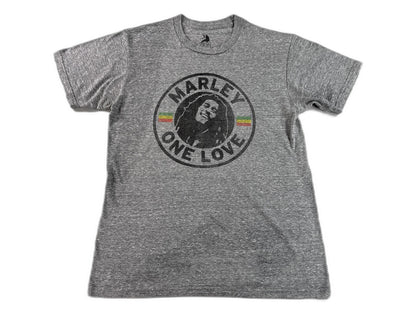 Zion Bob Marley Graphic Tee Grey Cotton Blend Short Sleeve Crewneck Reggae