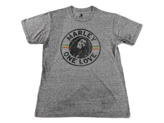 Zion Bob Marley Graphic Tee Grey Cotton Blend Short Sleeve Crewneck Reggae