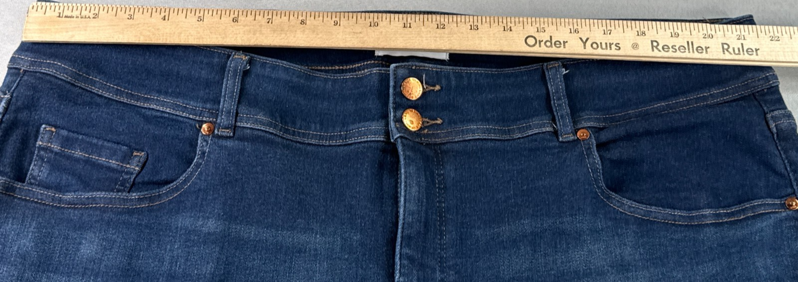 Lane Bryant Bermuda Jean Shorts Womens Plus 22 Blue Stretch Denim Mid Rise