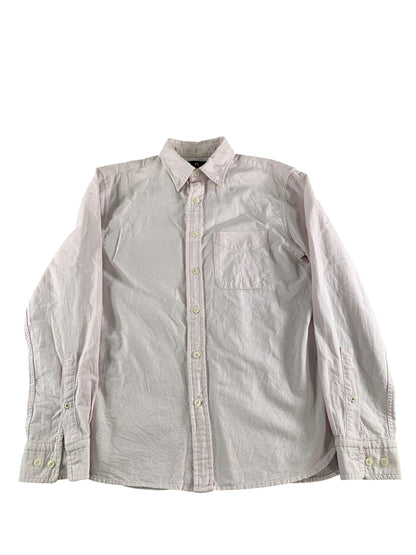BR Shirt Mens Small Pink Long Sleeve Button Down Standard Fit Solid Casual Red