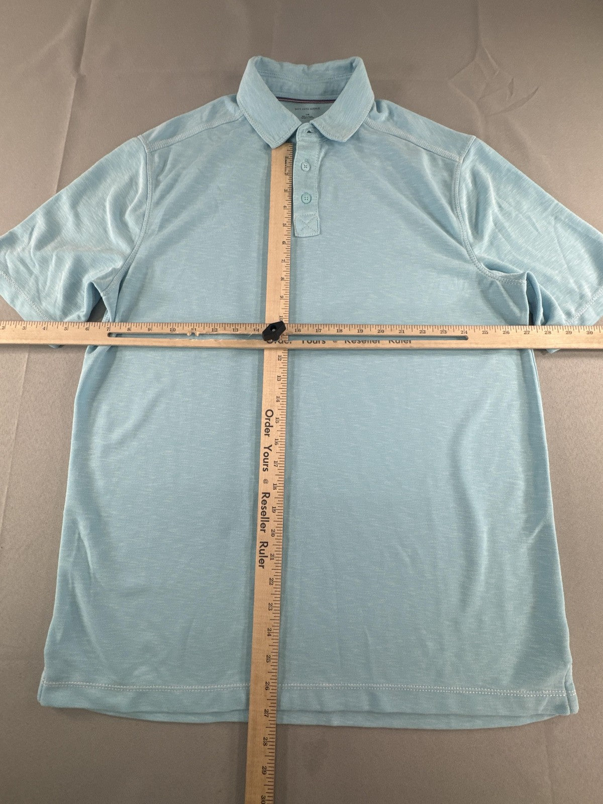 Saks Fifth Avenue Polo Shirt Mens Large Blue Modal Blend Casual Golf Performance