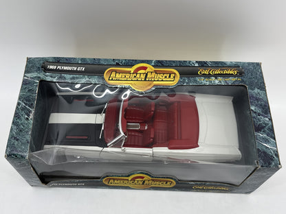 Ertl Collectibles Plymouth GTX Diecast Model Car 1:18 Scale White/Red Metal Hemi