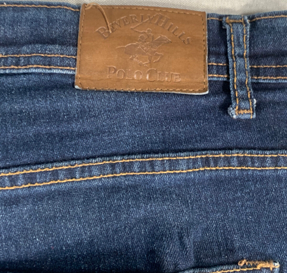 Beverly Hills Polo Club Jean Shorts Men’s 42 Blue Denim Baggy Fit Casual Zip Fly