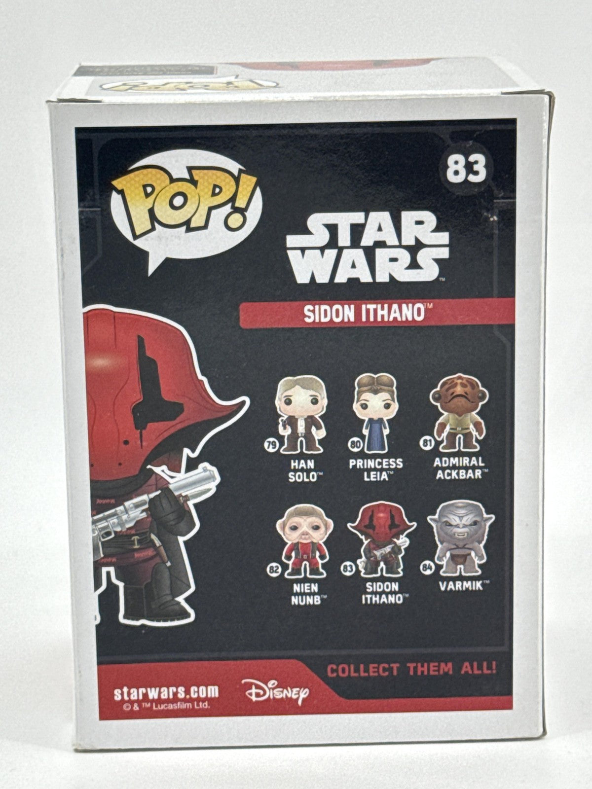 Funko Pop Star Wars Sidon Ithano #83 Vinyl Bobble-Head Figure Box Red Helmet