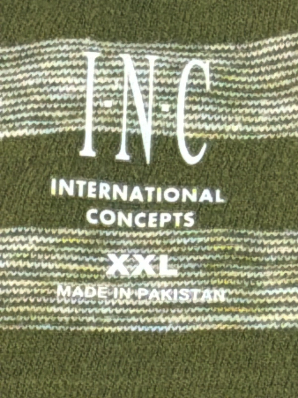 INC International Concepts Green Striped Tee Womens XXL Short Sleeve Casual