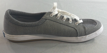Keds Center III Women 6.5 Gray Chambray Lace Up Canvas Sneaker WF62371 Low Top