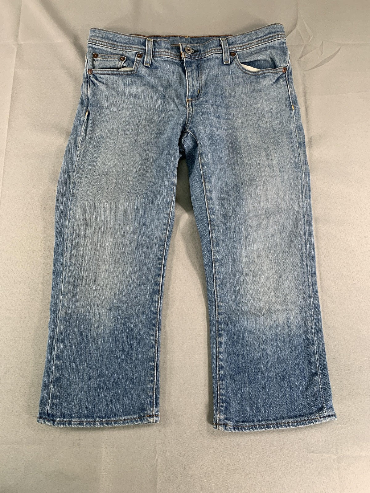 Polo Jeans Company Jeans Womens 4 Blue Stretch Cropped Straight Leg Denim JAW02S