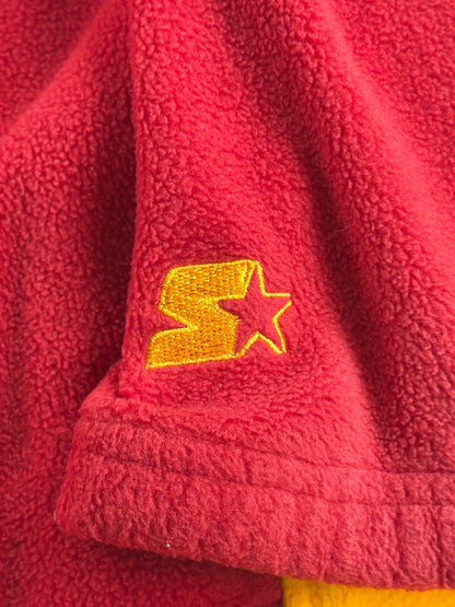 USC Trojans Starter Vintage Fleece Quarter Zip Pullover XL Red Gold Embroidered