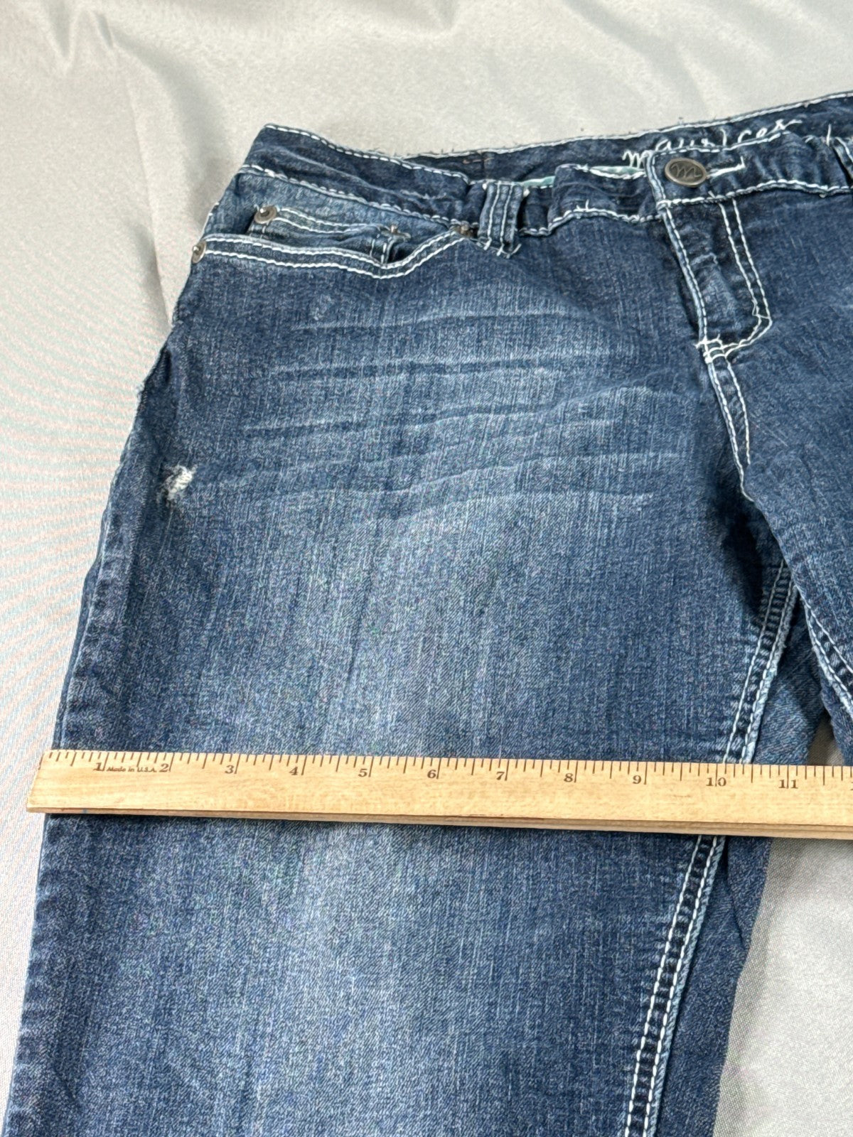 Maurices Bootcut Jeans Womens 13/14 Long Blue Stretch Denim Mid Rise Flare