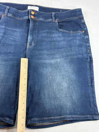 Lane Bryant Bermuda Jean Shorts Womens Plus 22 Blue Stretch Denim Mid Rise