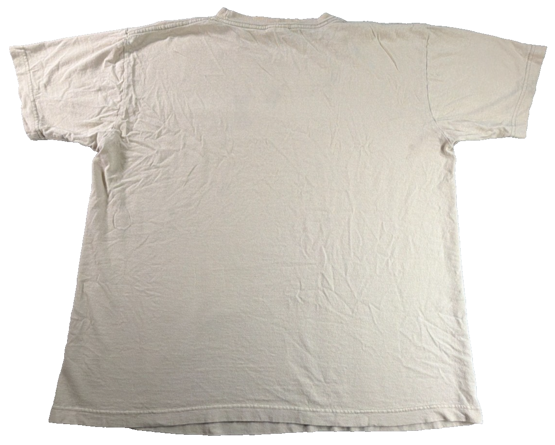 Columbia Sportswear Mens Large Cream Logo Graphic Tee Short Sleeve 100% Cotton