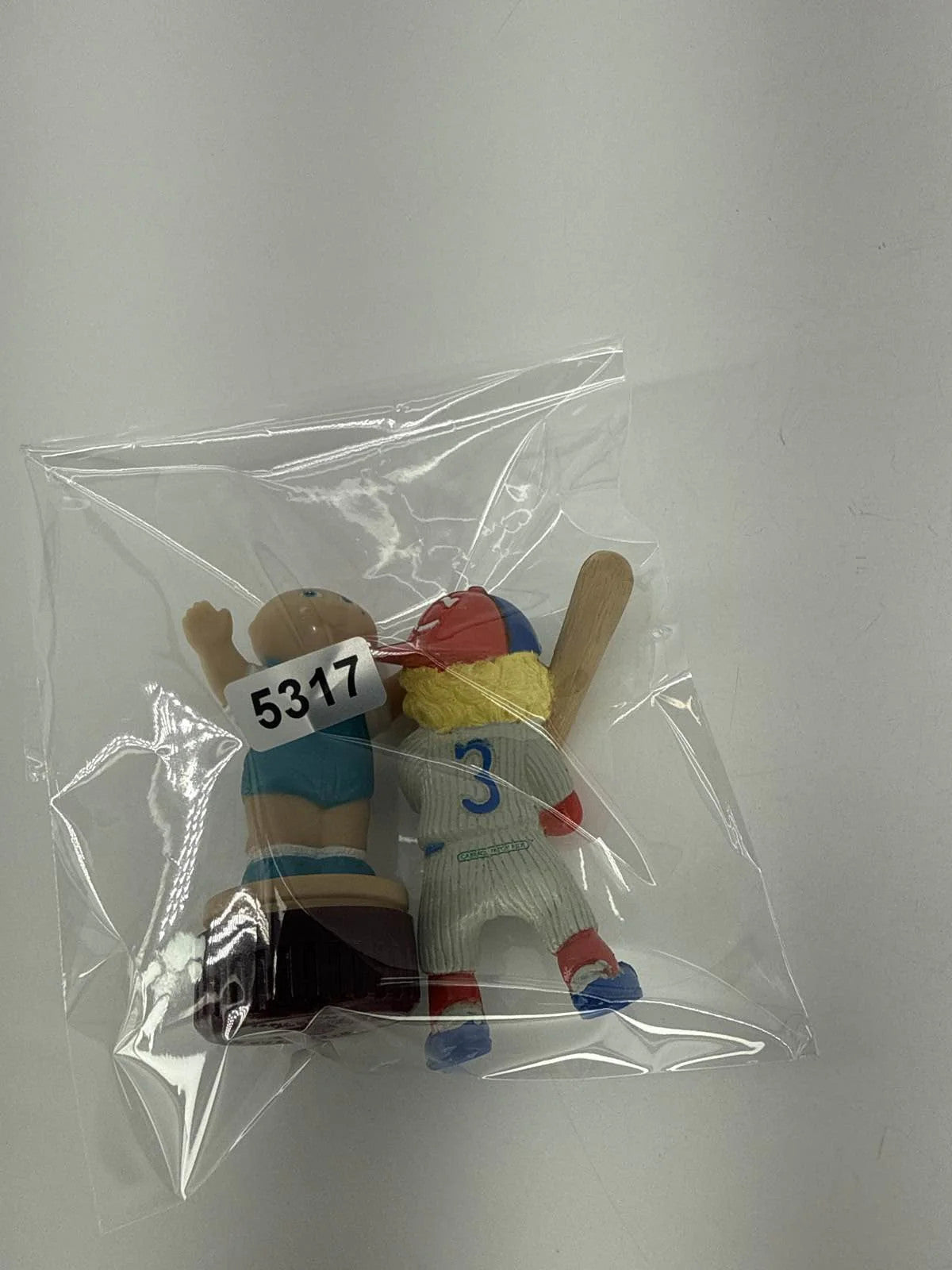 1984 Cabbage Patch Kids PVC Figurine Baseball Boy w/ Bat &amp; Baby Lot Apparel