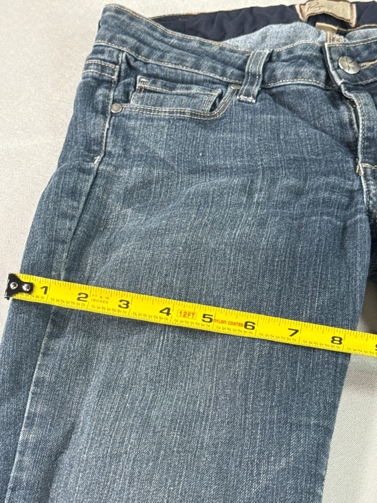 Paige Peg Skinny Jeans Womens 26 Dark Wash Blue Stretch Low Rise Denim Tapered