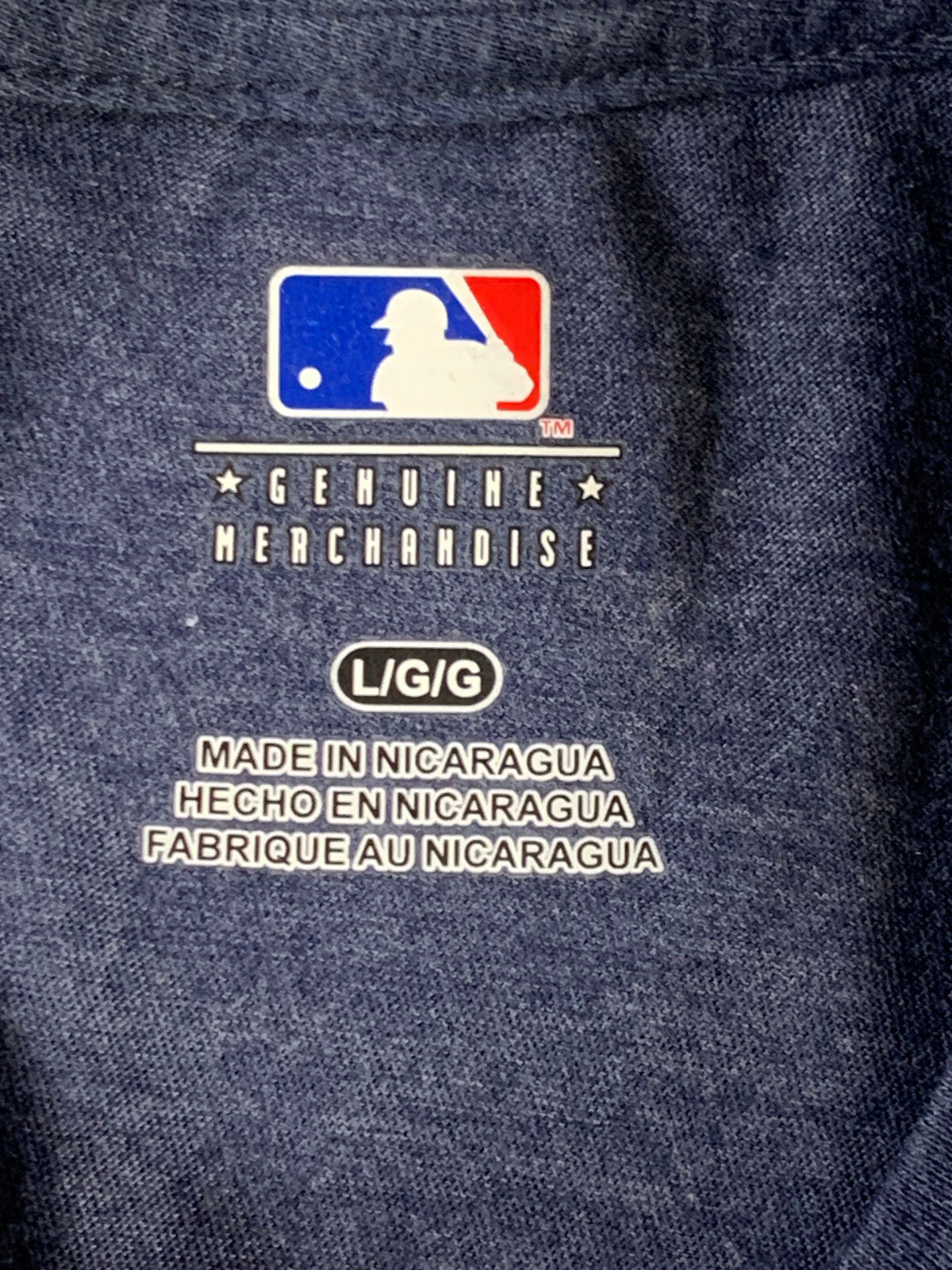 New York Yankees T-Shirt L Navy Blue MLB Baseball NY Logo Graphic Tee Mens NYY