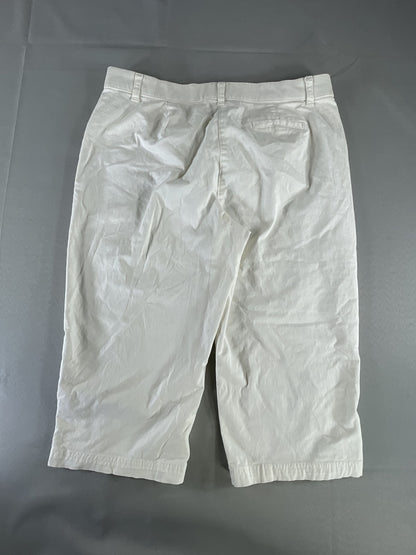 Karen Scott Pants Womens 12 Petite Stretch Capri Cropped Button Casual Summer