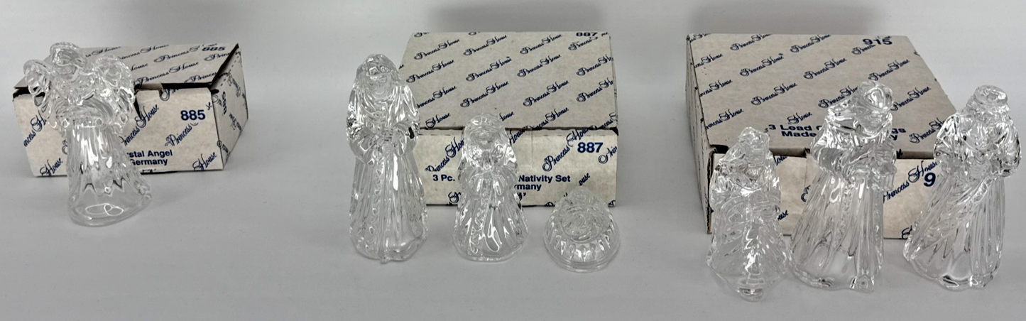 Princess House Crystal Nativity Set 3 Pc Lead Crystal Germany Mary Kings Apparel