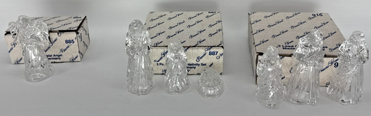 Princess House Crystal Nativity Set 3 Pc Lead Crystal Germany Mary Kings Apparel