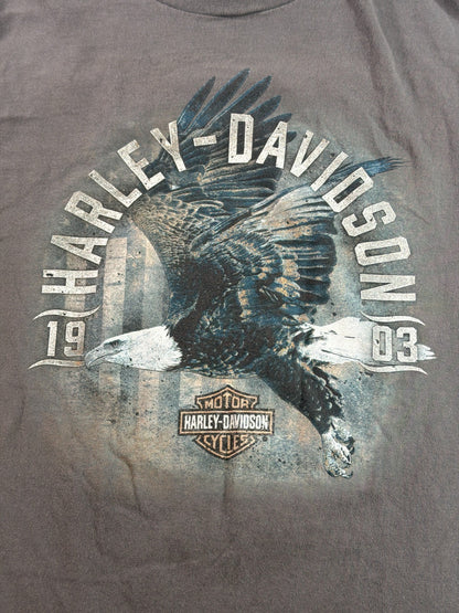 Harley Davidson Mens L Gray Lynchburg TN Dealer Eagle 1903 Bar Shield Logo Tee