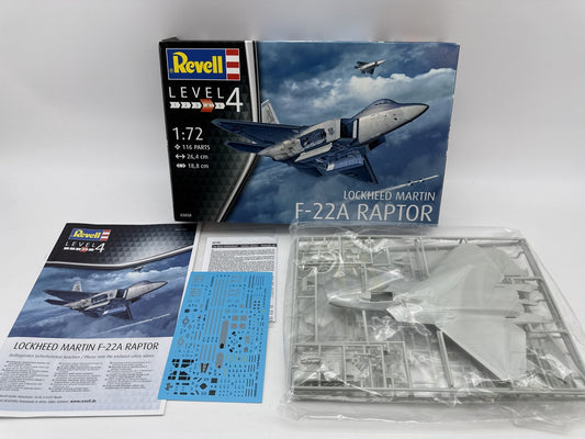 Revell F 22A Raptor 1:72 Scale Plastic Model Kit Unassembled