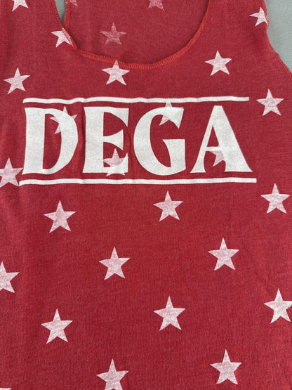 NASCAR Dega Shirt Womens XL Red Star Pattern Racerback Tank Top Graphic Tee