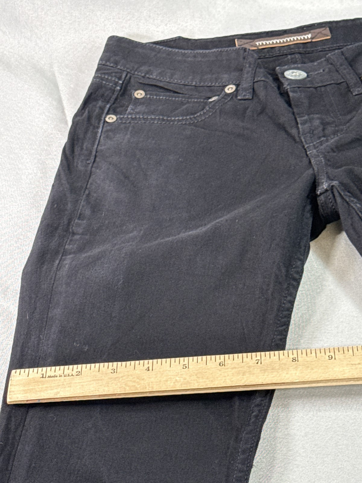 Yanuk Flare Jeans Womens 26 Black Cotton Blend Stretch Denim Five pocket Belt