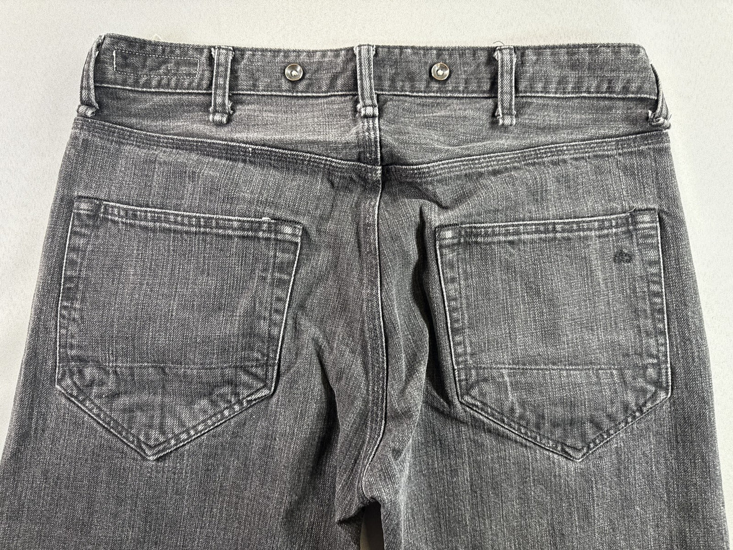 rag bone Straight Fit Jeans 32x32 Black 100% Cotton Leg Made in USA Button