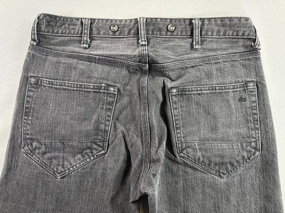 rag bone Straight Fit Jeans 32x32 Black 100% Cotton Leg Made in USA Button