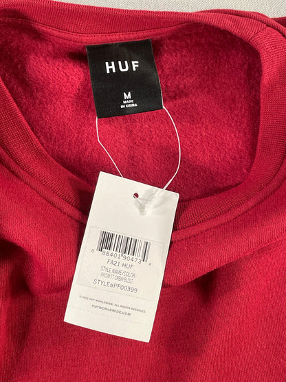HUF Prism TT Crewneck Sweatshirt Mens M Red Pullover PF00399 Worldwide Graphic